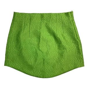 Zara lime green textured mini skirt